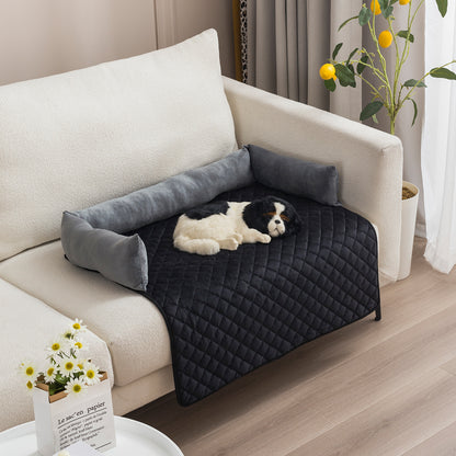 Pet Dog Sofa Bed Dog Beds For Large Dogs Cushion Pets dealsniper-net Pet Pad Gray And Black 75x120cm