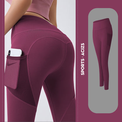 Yoga Pants Women With Pocket Leggings Sport Girl Gym Leggings Women Gym From House Red 2XL