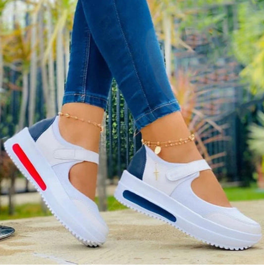 Women Fashion Vulcanized Sneakers Platform Solid Color Flats