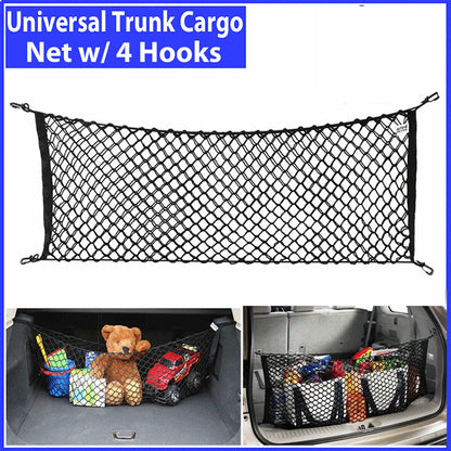 Trunk CARGO NET Car Nylon Elastic Mesh Organizer Truck SUV Universal 4 Hook Rear Vehicle dealsniper-net