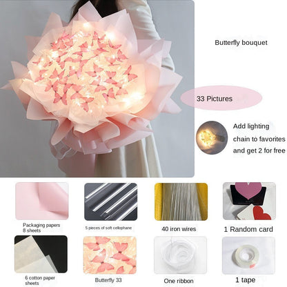 Creative Butterfly Bouquet Material Bag Holidays BlenderJuice.com CJ Pink Fairy 33pcs