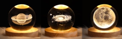 Luminous Starry Sky And Planets Moon Moon Crystal Ball Night Lamp