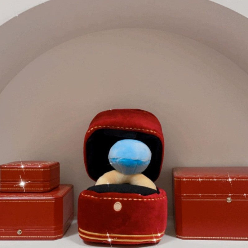 Creative Ring Box Plush Toy Love Diamond Ring Case Pets Gym From House