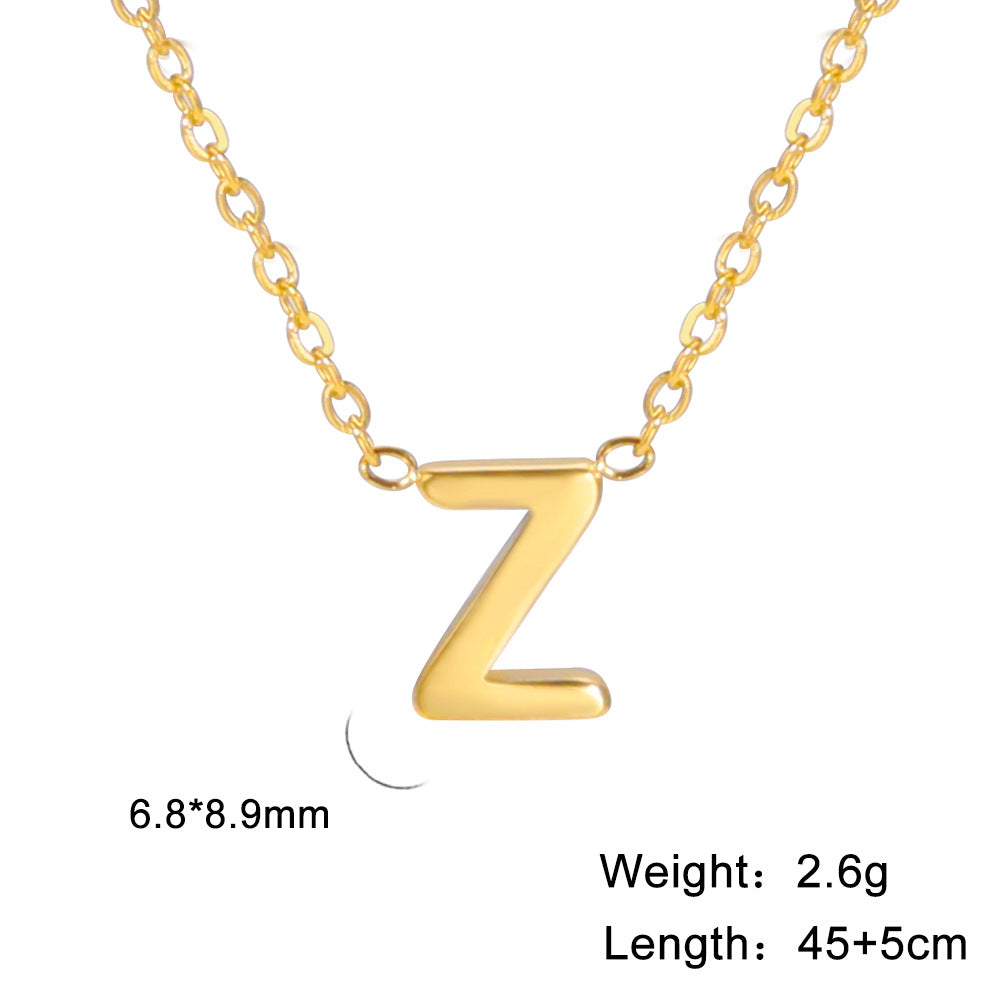 Fashion Alphabet Stainless Steel Necklace