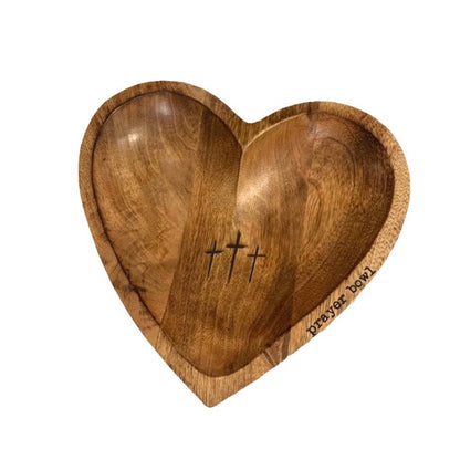 Heart Prayer Bowl Gift Wooden Holidays dealsniper-net