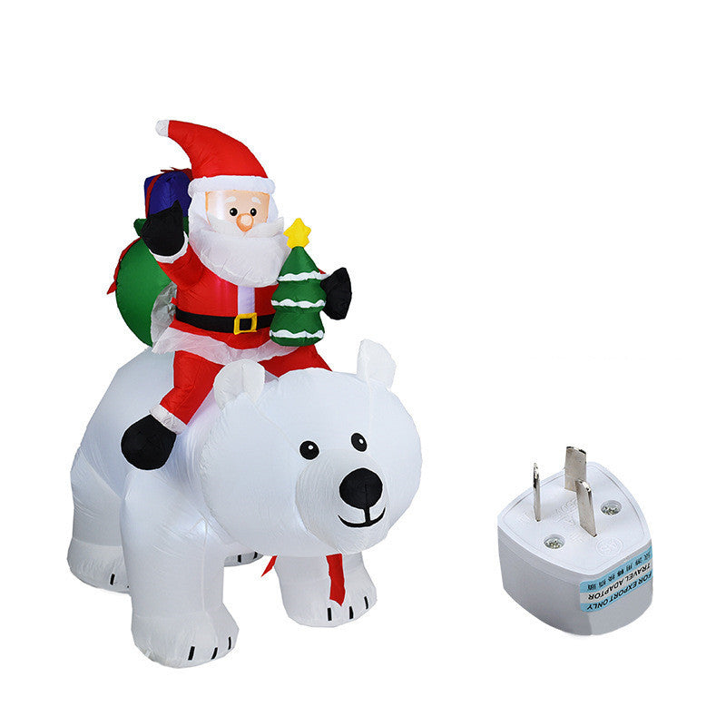 Inflatable Santa Claus Riding Polar Bear 2M Christmas Garden dealsniper-net As shown AU