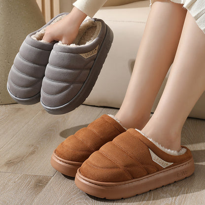 Fashion Solid Plush Slipper Winter Warm Indoor Floor Bedroom