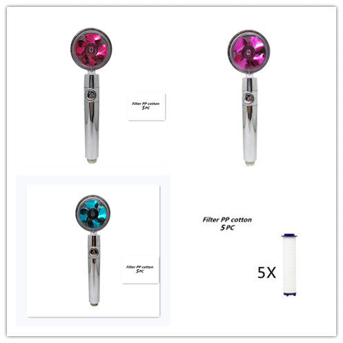 Propeller Driven Shower Head With Stop Button And Cotton Filter House DealSniper.net 11set