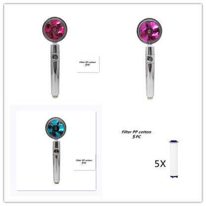 Propeller Driven Shower Head With Stop Button And Cotton Filter House DealSniper.net 11set