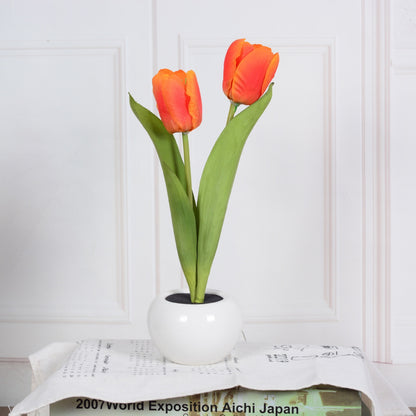 LED Tulip Flower Night Light Artificial Flowerpot Potted Plant  Lamp