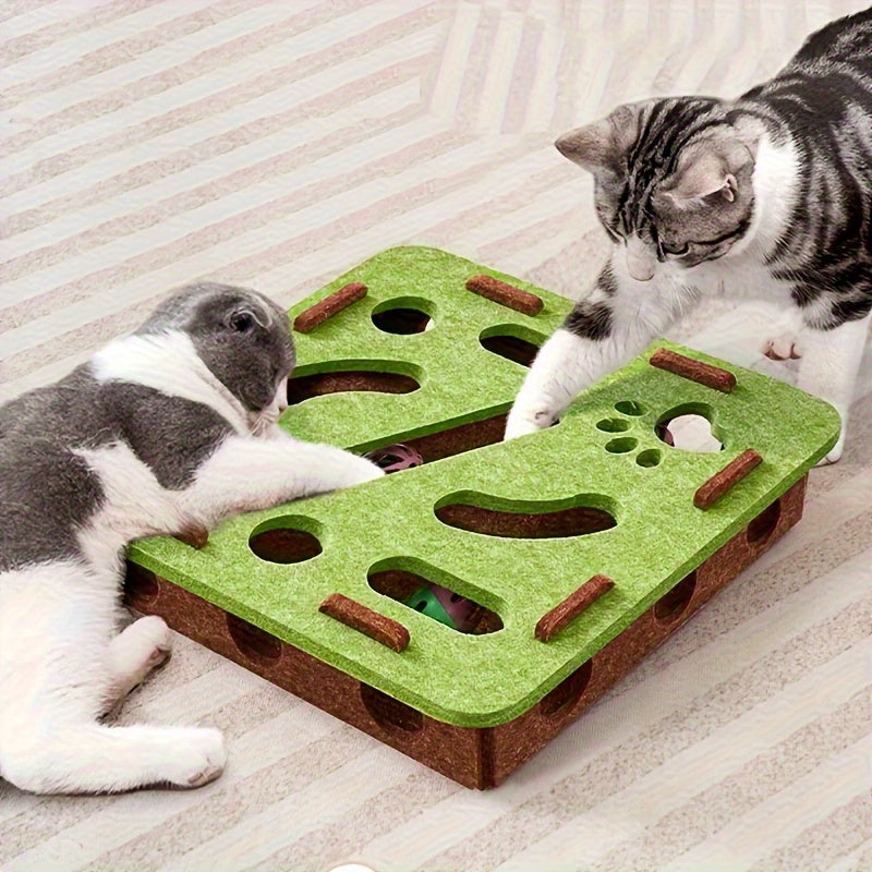 Interactive Cat Puzzle Toy With Maze Tunnel Bell Ball Pets dealsniper-net