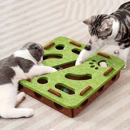 Interactive Cat Puzzle Toy With Maze Tunnel Bell Ball Pets dealsniper-net
