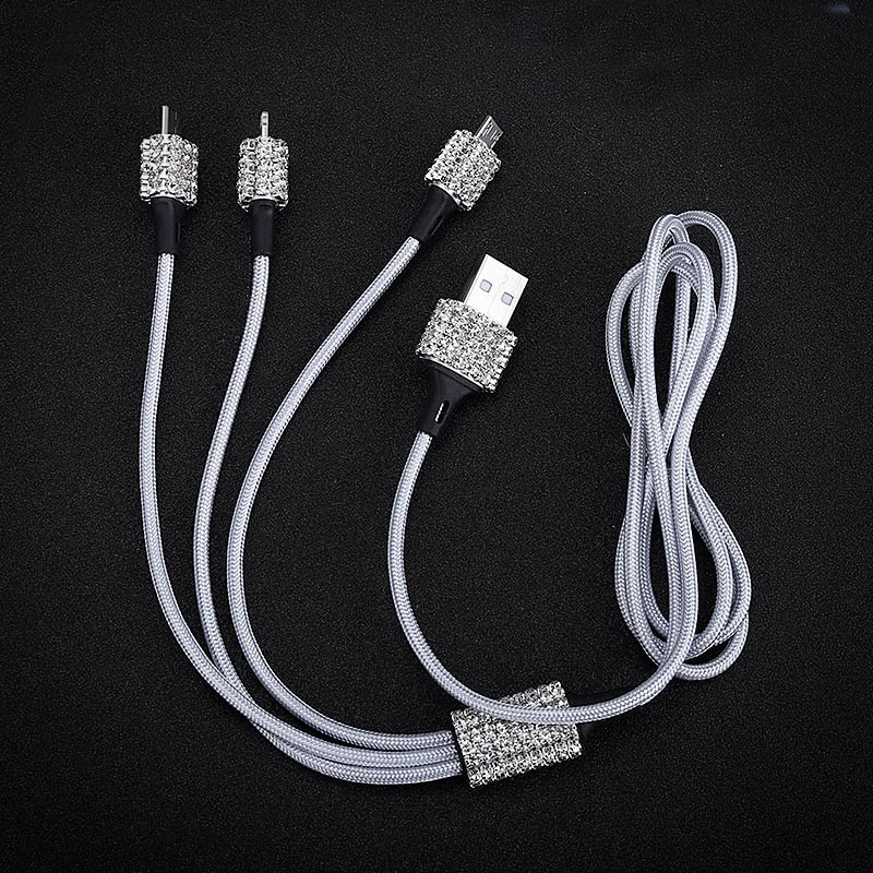 Fast Charging Mobile Phone Charger Bracket Vehicle Gym From House White diamond Line