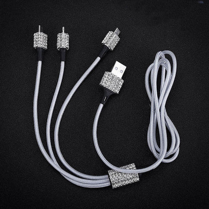 Fast Charging Mobile Phone Charger Bracket Vehicle Gym From House White diamond Line