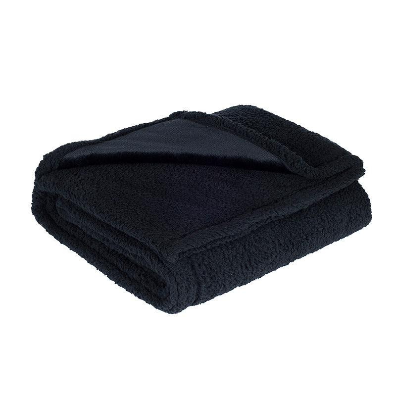Flannel Cotton Wool Sherpa Thick Pet Blanket Dog Kennel Pets DealSniper.net Black L