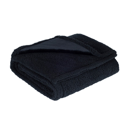 Flannel Cotton Wool Sherpa Thick Pet Blanket Dog Kennel Pets DealSniper.net Black L