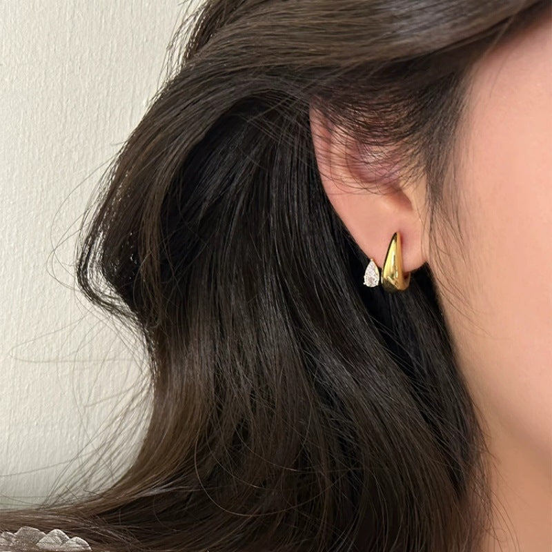 Women Teardrop U Shaped Ear Cuff Earrings Minimalist Jewelry Gym From House