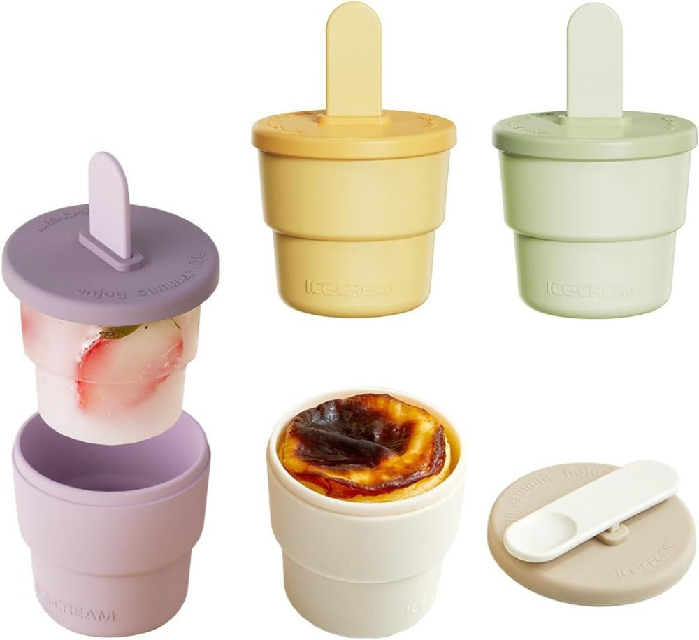 Silicone Ice Cream And Dessert Cups For Refrigerators Kitchen dealsniper-net