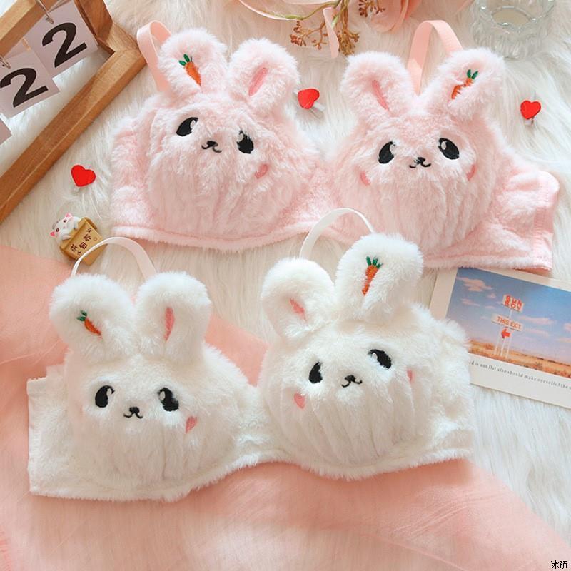 Moon Rabbit Girl Plush Bra Panties Set Kids DealSniper.net