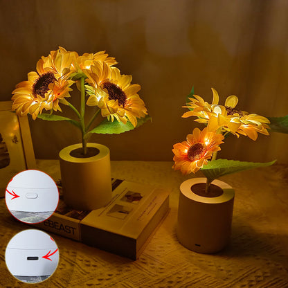 Rechargeable Sunflower Led Simulation Night Light Table Lamp Home Decor dealsniper-net