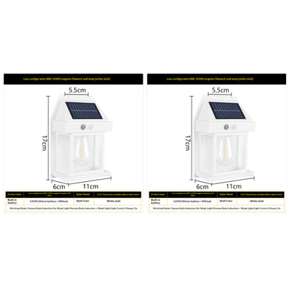 Outdoor Solar Tungsten Wall Light With Motion Sensor IP65 Outdoor DealSniper.net White Style14500 2PCS