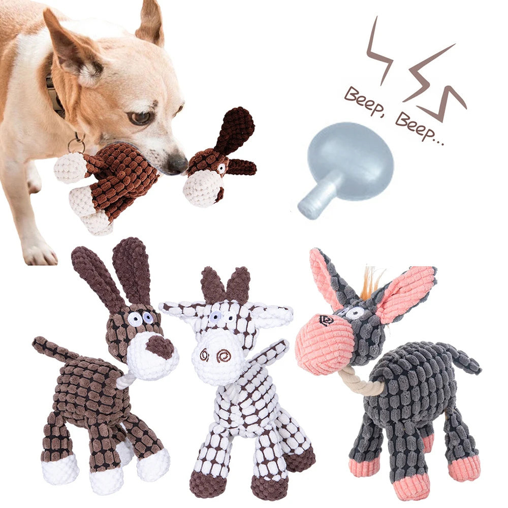 Pet Toy Donkey Shape Corduroy Chew Toy For Dogs Pets DealSniper.net