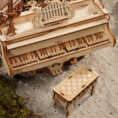 3D Wooden Puzzle Magic Piano Mechanical Music Box Toy Gift