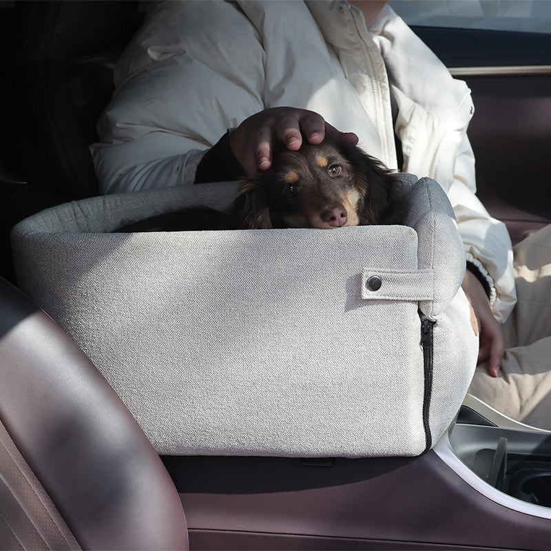 Car Central Dog Car Seat Bed Portable Dog Carrier Pets Gym From House Beige Average Size