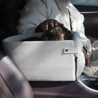 Car Central Dog Car Seat Bed Portable Dog Carrier Pets Gym From House Beige Average Size