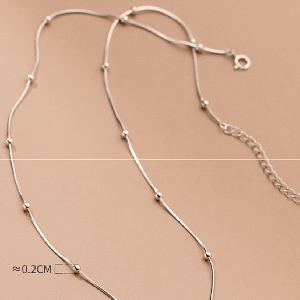 Sterling Silver Simple Light Luxury Necklace Jewelry dealsniper-net