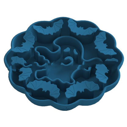 Anti-choke Slow Feeding Anti-tumble Multi-functional Dog Bowl Pets dealsniper-net Pumpkin Dark Blue