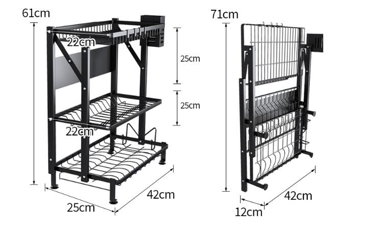 Installation-free Integrated Kitchen Supplies Storage Rack Stainless Steel Kitchen dealsniper-net