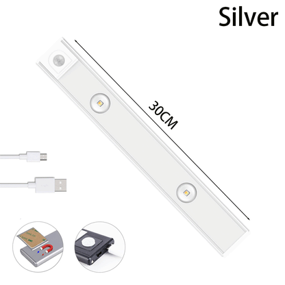 USB LED Night Light Motion Sensor Wireless Thin LED Home DealSniper.net Silver 30cm 1PC