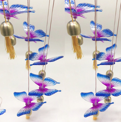 Color Changing Solar Power Wind Chime Crystal Ball Hummingbird Deals dealsniper-net Blue