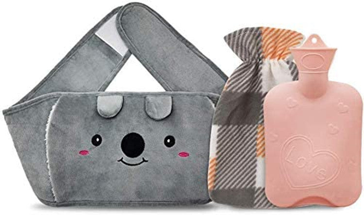 Winter Water Bottle Belt Large Hand Warmer Cute Animal Hot Water Health Gym From House Pink bag
