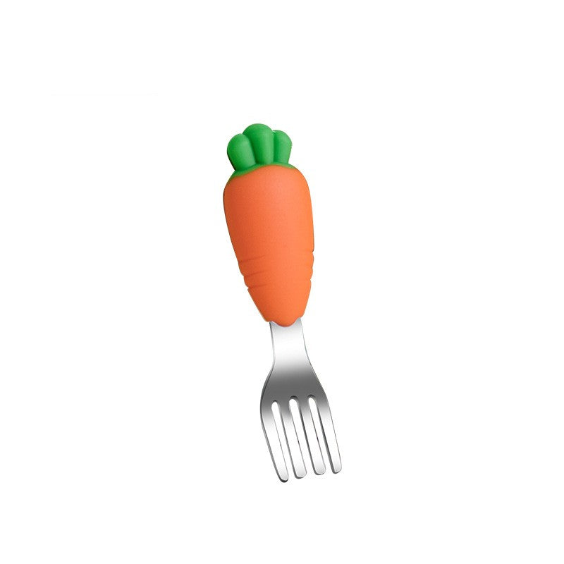 Children's Silicone Dining Plate Set Kitchen DealSniper.net Radish fork Bagged