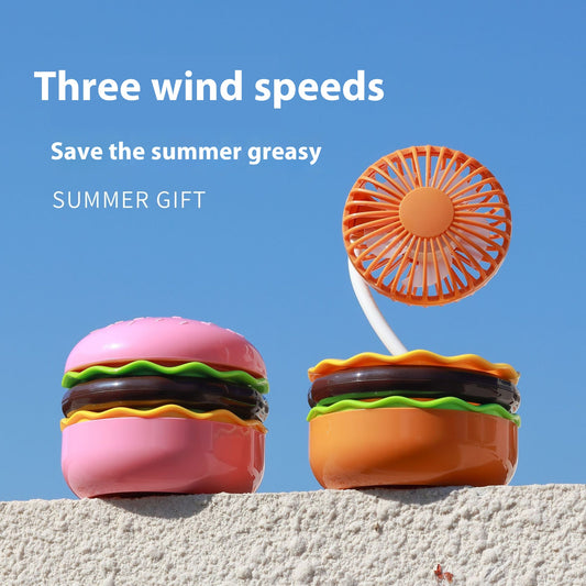 Creative New Cartoon Hamburger Desktop Fan Gadgets Gym From House