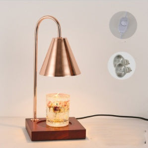 Log Aromatherapy Melting Wax Lamp Candle Essential Oil Home Decor dealsniper-net Mahogany and rose gold lampsha AU