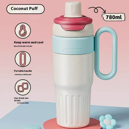 780ml Gradient Double Drink Thermal Cup Stainless Steel Kitchen Gym From House White 780ml