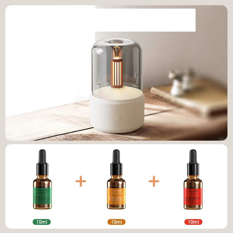 Creative Simulation Candle Light Aroma Diffuser Home Home Decor dealsniper-net Beige with 3essential oils USB