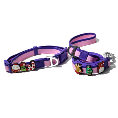 The New Dual-Color Embossed Pet Leash Set Pets dealsniper-net Pink 15mm