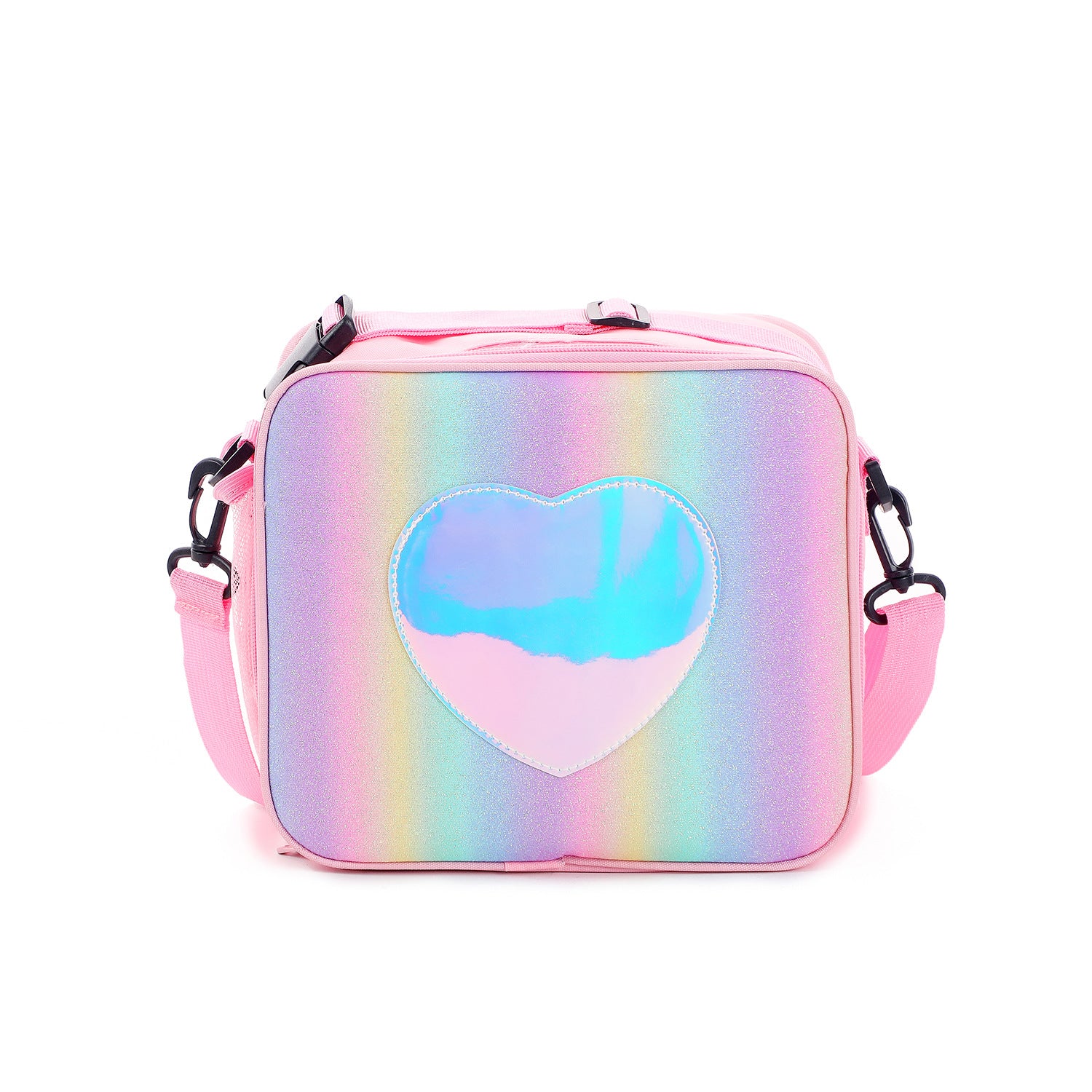 Laser Simple Rainbow Color Insulation Bento Bag Kids DealSniper.net Pink