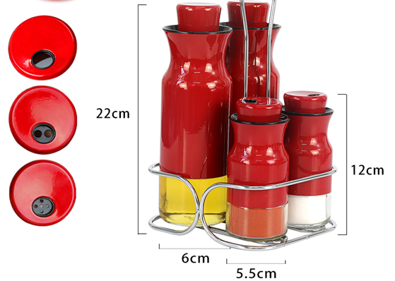 Glass Oil Bottle Stainless Steel Color Kitchen Seasoning Bottle Kitchen dealsniper-net M