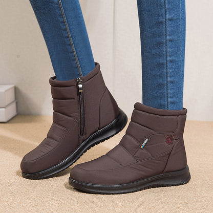 Ankle Boots For Women Non-slip Waterproof Snow Boots Flat Heels Warm Shoes Women dealsniper-net Brown Size36