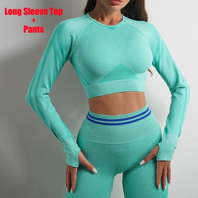 Seamless Yoga Pants Sports Gym Fitness Leggings Women Gym From House Green Suit L