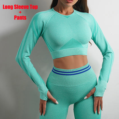 Seamless Yoga Pants Sports Gym Fitness Leggings Women Gym From House Green Suit L