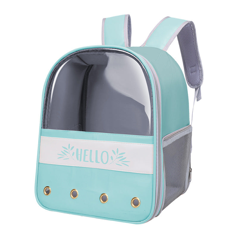 Colorblock English Macaron Backpack For Pets Pets dealsniper-net Blue