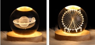 Luminous Starry Sky And Planets Moon Moon Crystal Ball Night Lamp
