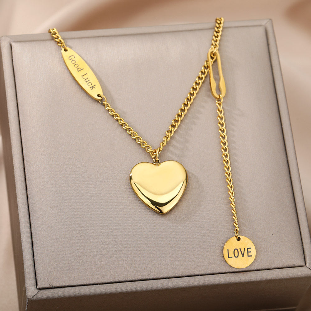 Fashion Jewelry Multilayer Heart Pendant Necklaces Jewelry dealsniper-net