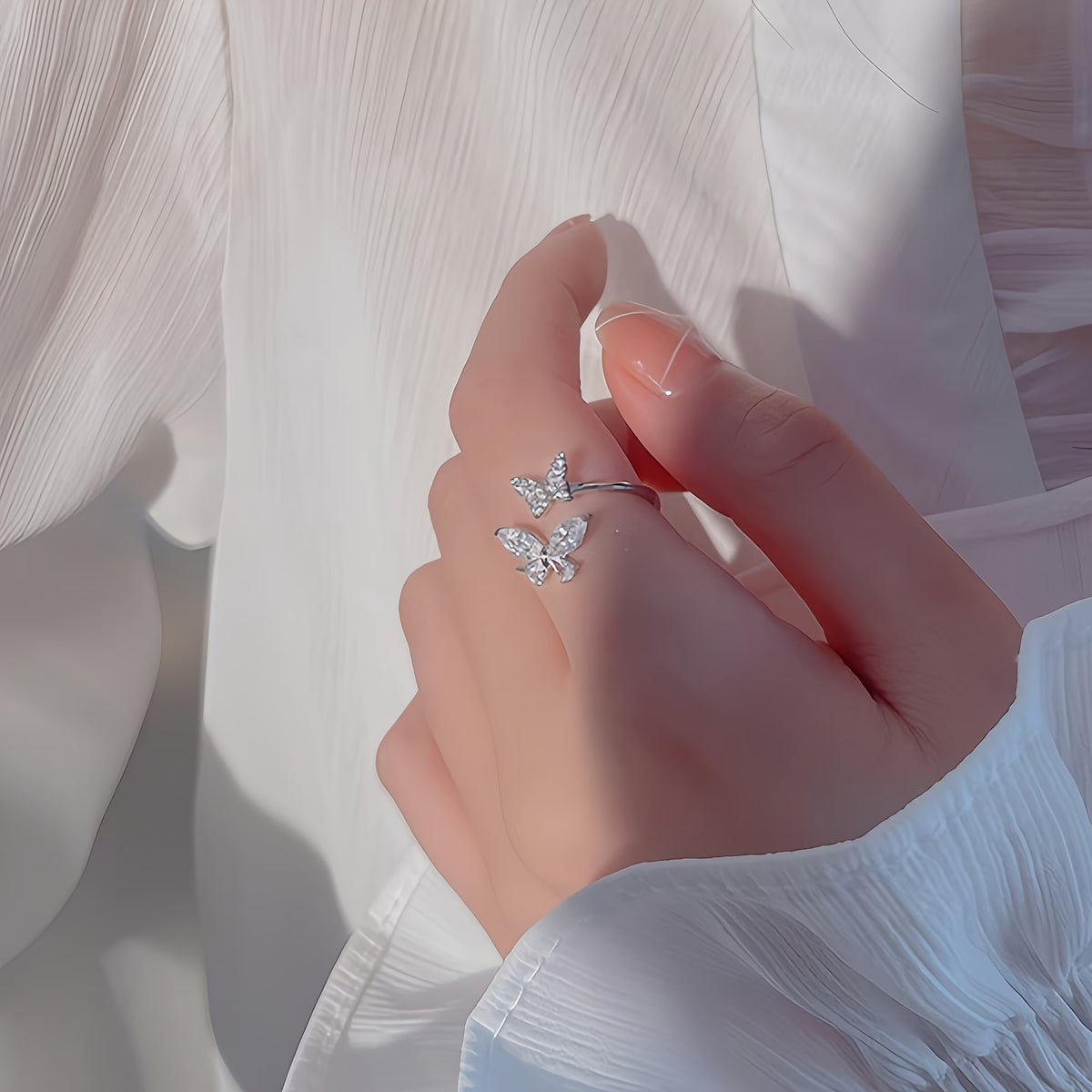 High-End Butterfly Zircon Open Rings For Women Trendy Fashion Jewelry Gym From House